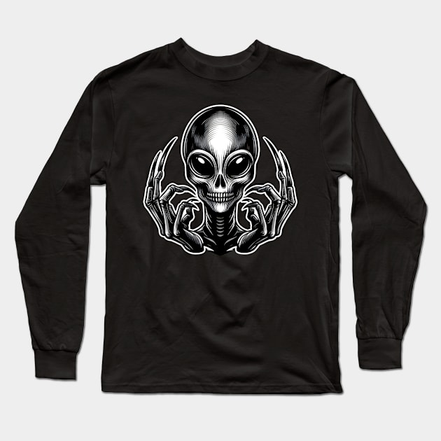 Alien Encounter Long Sleeve T-Shirt by FreshIdea8